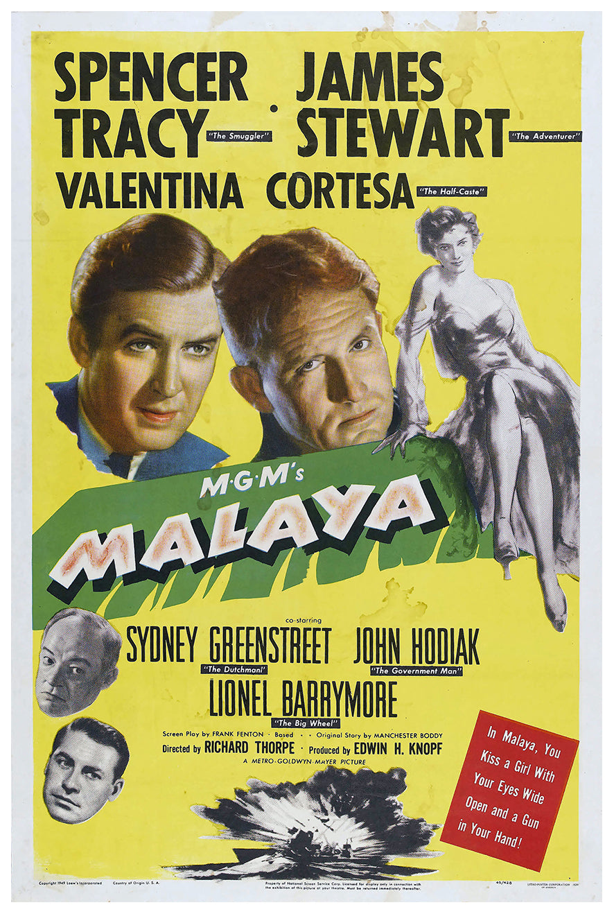 Malaya 1949 - US - v1 - Classic Movie Poster