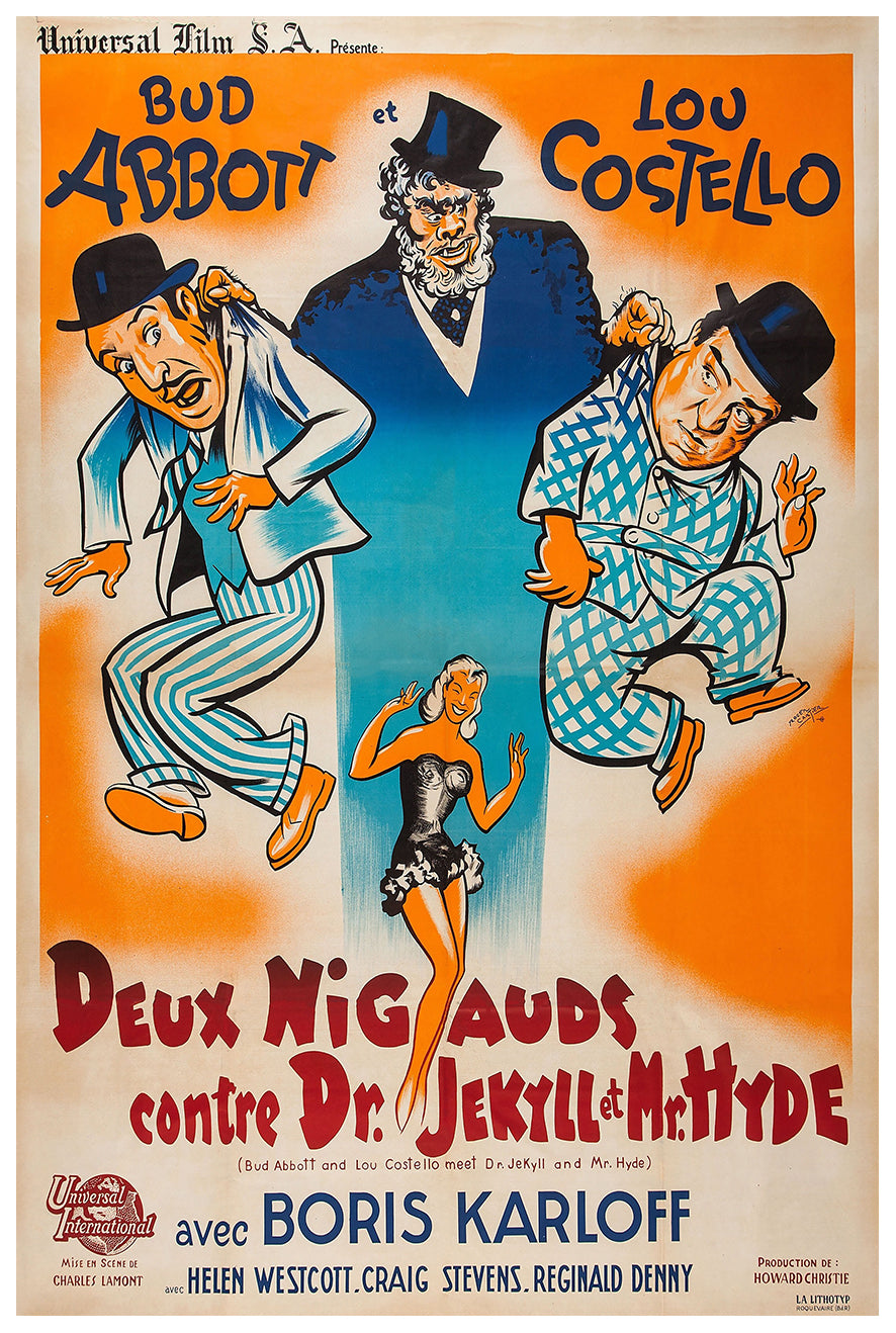 Abbott and Costello Meet Dr. Jekyll and Mr. Hyde 1953 - France - v1 - Classic Movie Poster