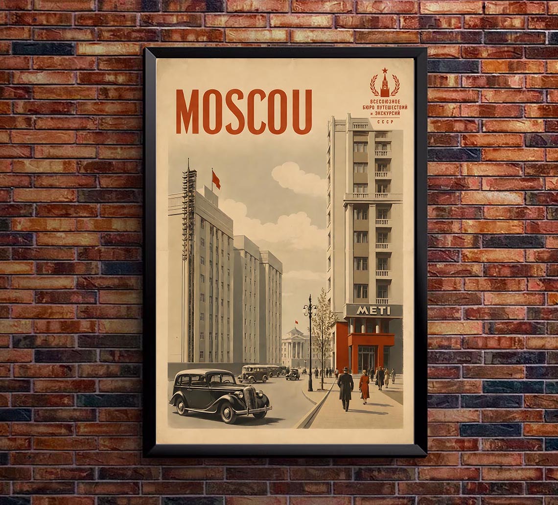 Russia - Moscou - Vintage Tourism Travel Poster