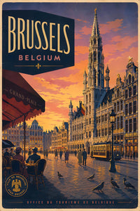 Belgium - Brussels - Vintage Tourism Travel Poster