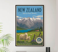 New Zealand - Tourism - v1 - Vintage Travel Poster