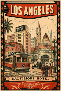 California - Baltimore Hotel - Vintage Tourism Travel Poster