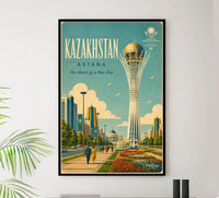 Kazakhstan - Tourism - v1 - Vintage Travel Poster