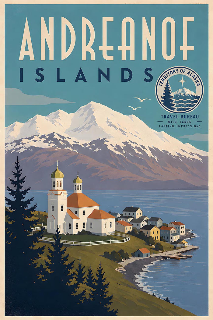 US - Andreanof Islands - Vintage Tourism Travel Poster