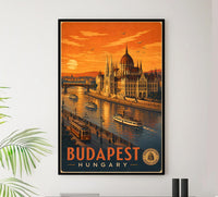 Hungary - Budapest - Vintage Tourism Travel Poster