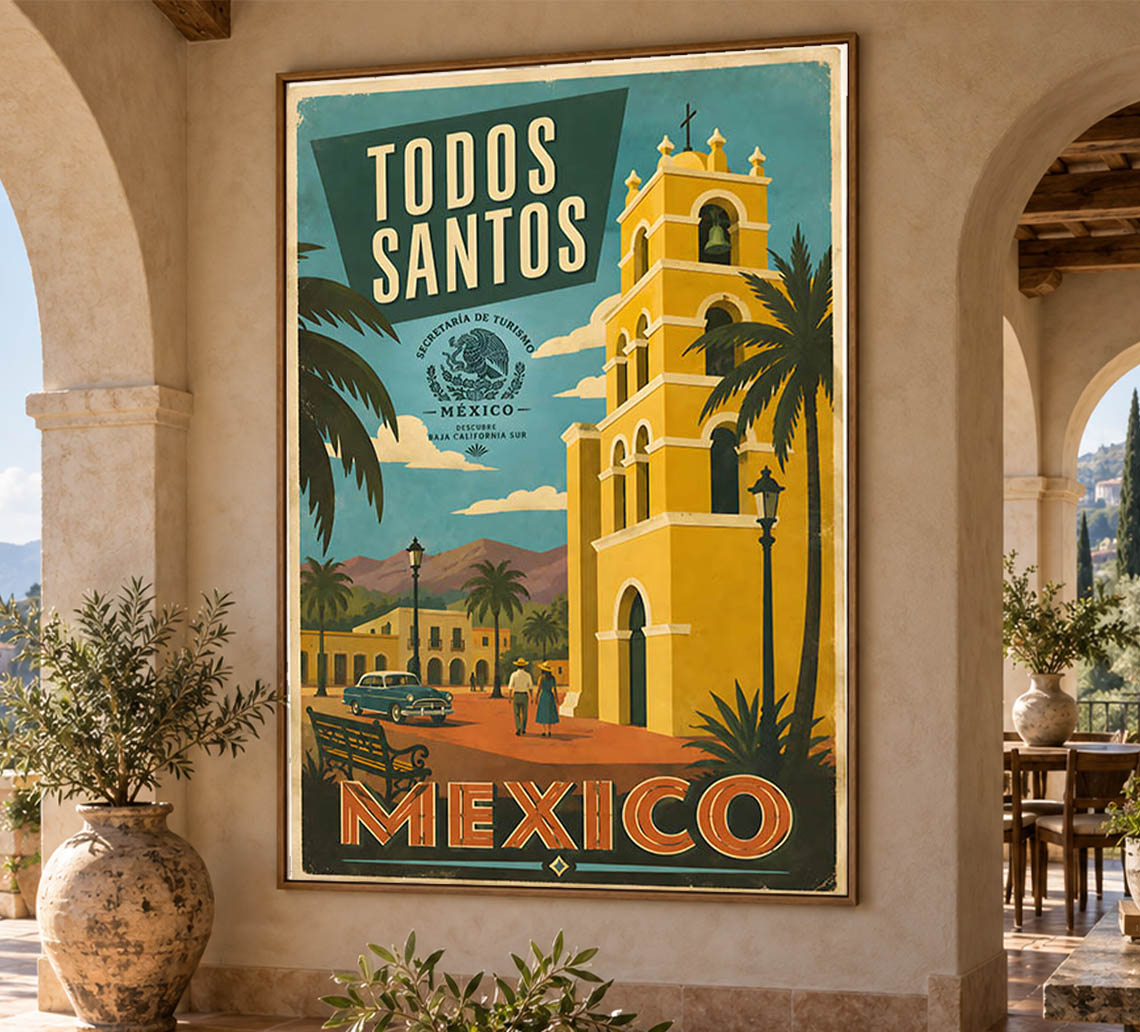 Mexico - Todos Santos - Vintage Tourism Travel Poster