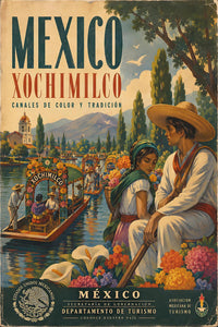 Mexico - Xochimilco - Vintage Tourism Travel Poster