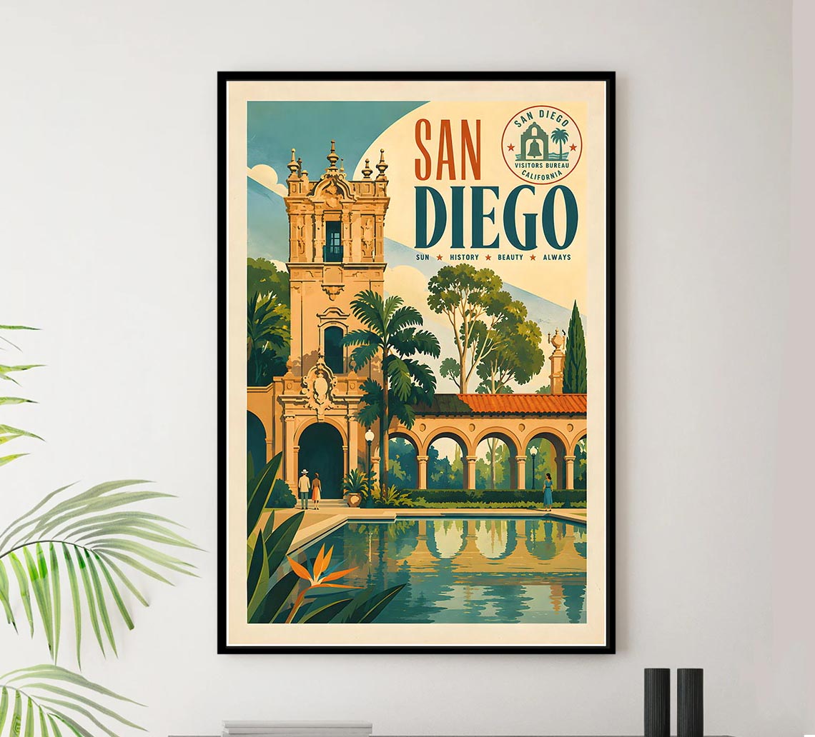 United States - San Diego - Vintage Tourism Travel Poster
