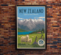 New Zealand - Tourism - v1 - Vintage Travel Poster