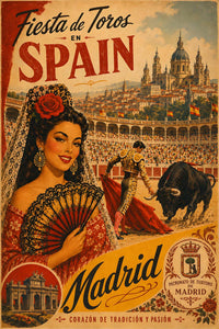 Spain - Madrid - Vintage Tourism Travel Poster