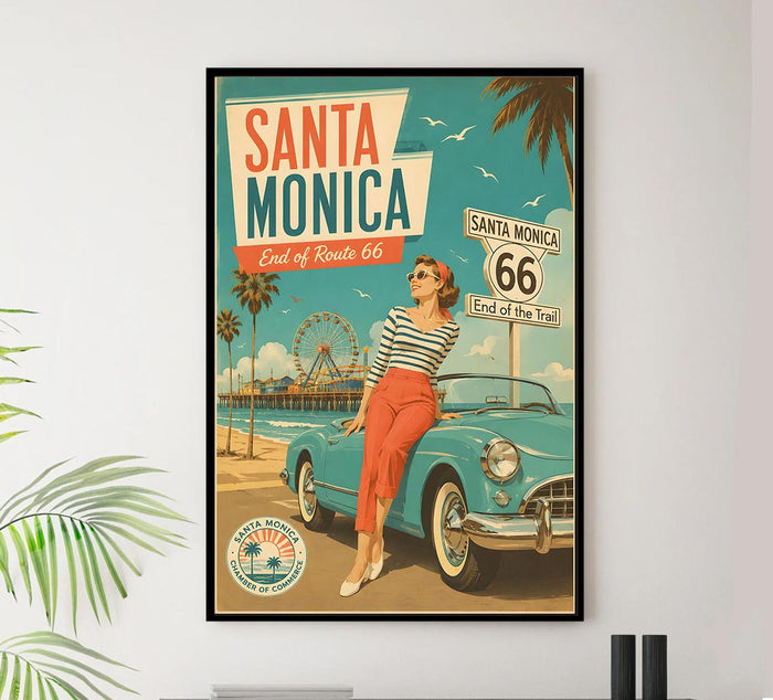 California - Santa Monica - Vintage Tourism Travel Poster