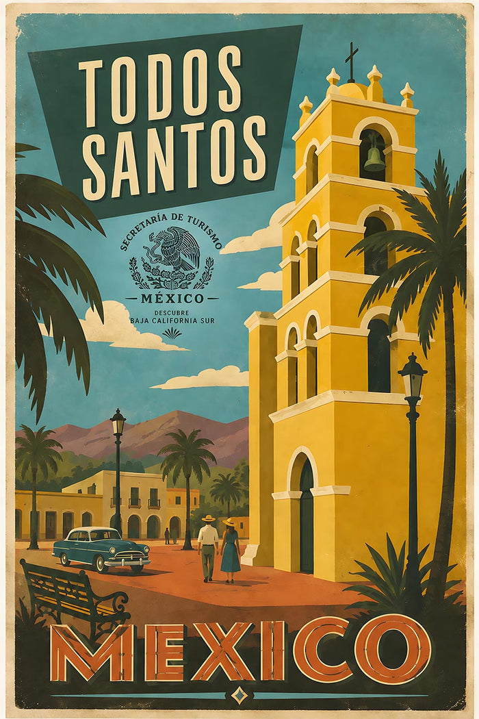 Mexico - Todos Santos - Vintage Tourism Travel Poster