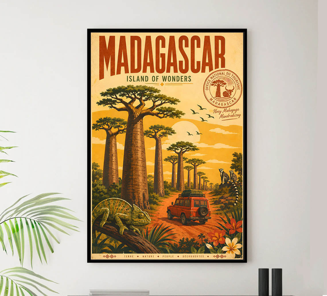Madagascar - Tourism - v1 - Vintage Travel Poster