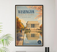 Columbia - Washington D.C. - Vintage Tourism Travel Poster
