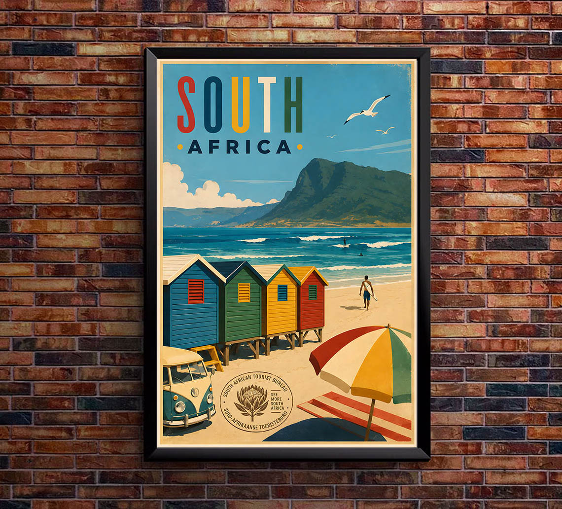 South Africa - Tourism - v1 - Vintage Travel Poster