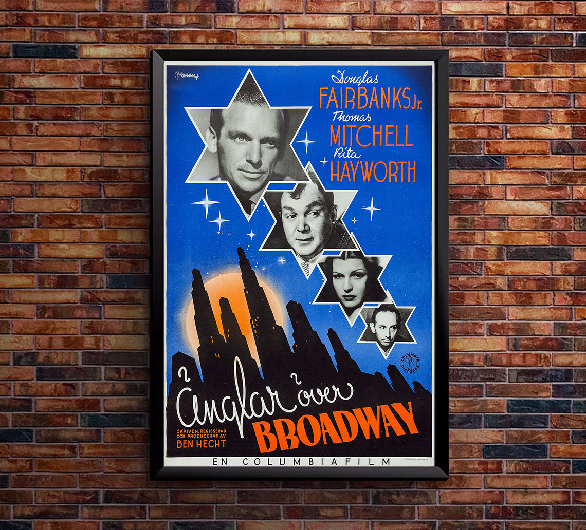 Angels Over Broadway 1940 - Rita Hayworth - Sweden - Classic Movie Poster