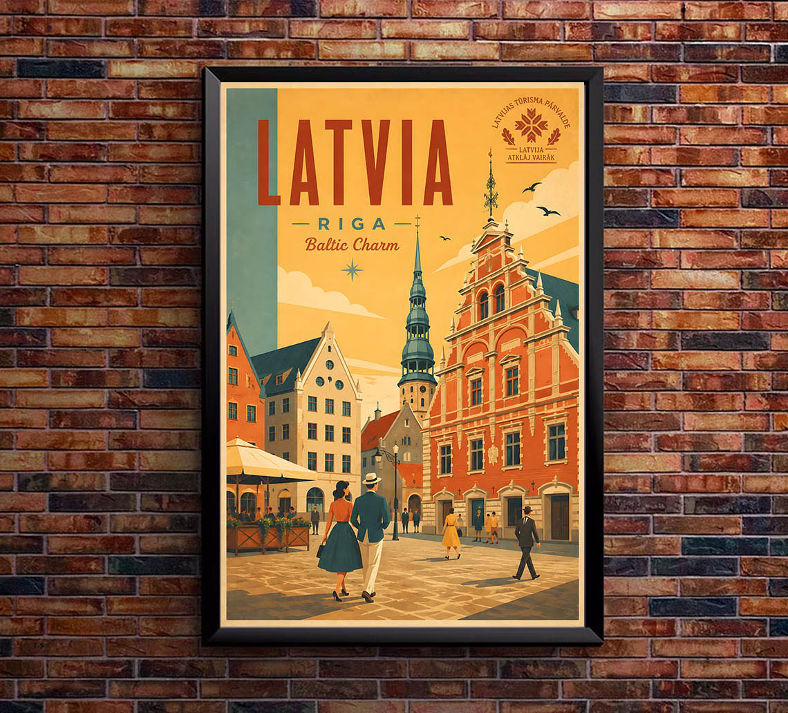 Latvia - Tourism - v1 - Vintage Travel Poster