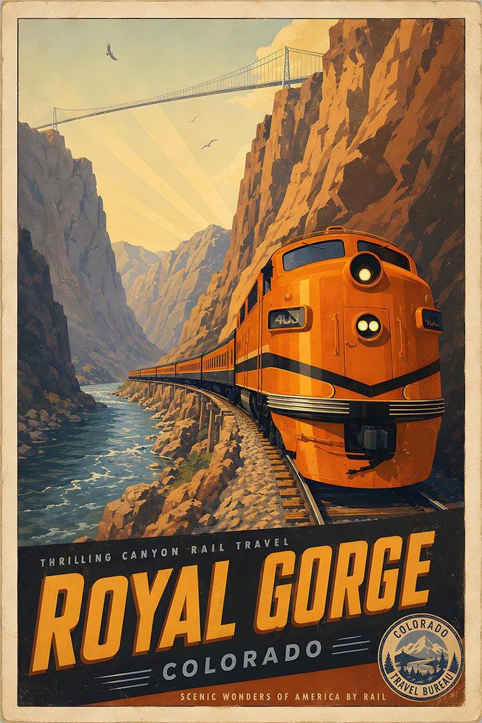 Colorado - Royal Gorge - Vintage Tourism Travel Poster