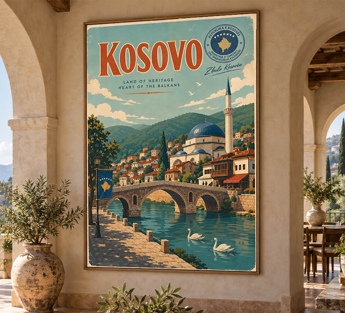 Kosovo - Tourism - v1 - Vintage Travel Poster