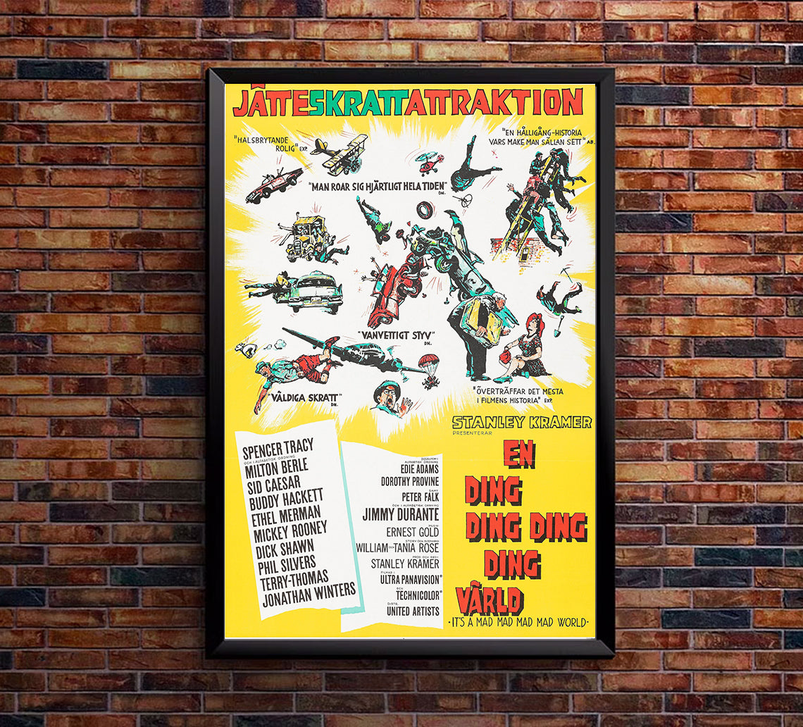 It's a Mad Mad Mad Mad World 1963 - Sweden - v1 - Classic Movie Poster