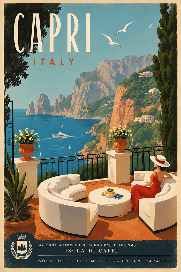 Italy - Capri - Vintage Tourism Travel Poster