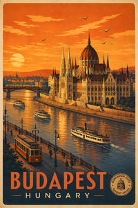 Hungary - Budapest - Vintage Tourism Travel Poster