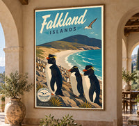 UK - Falkland Islands - Vintage Tourism Travel Poster