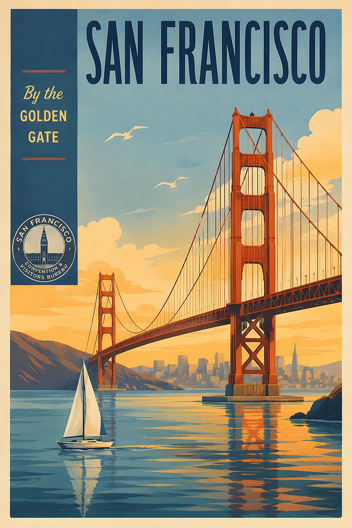 California - San Francisco 2 - Vintage Tourism Travel Poster