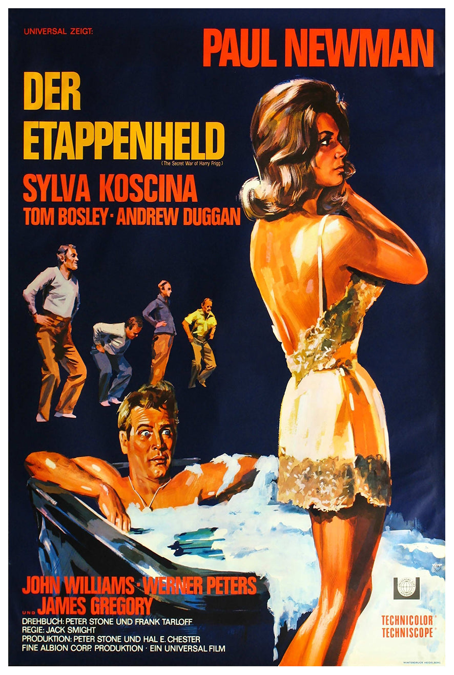 The Secret War of Harry Frigg 1968 - Paul Newman - Germany - Classic Movie Poster