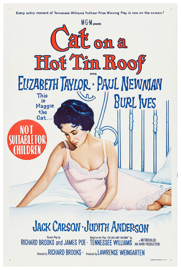 Cat on a Hot Tin Roof 1958 - Paul Newman - Australia - Classic Movie Poster