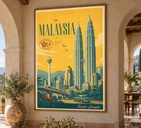 Malaysia - Kuala Lumpur - Vintage Tourism Travel Poster
