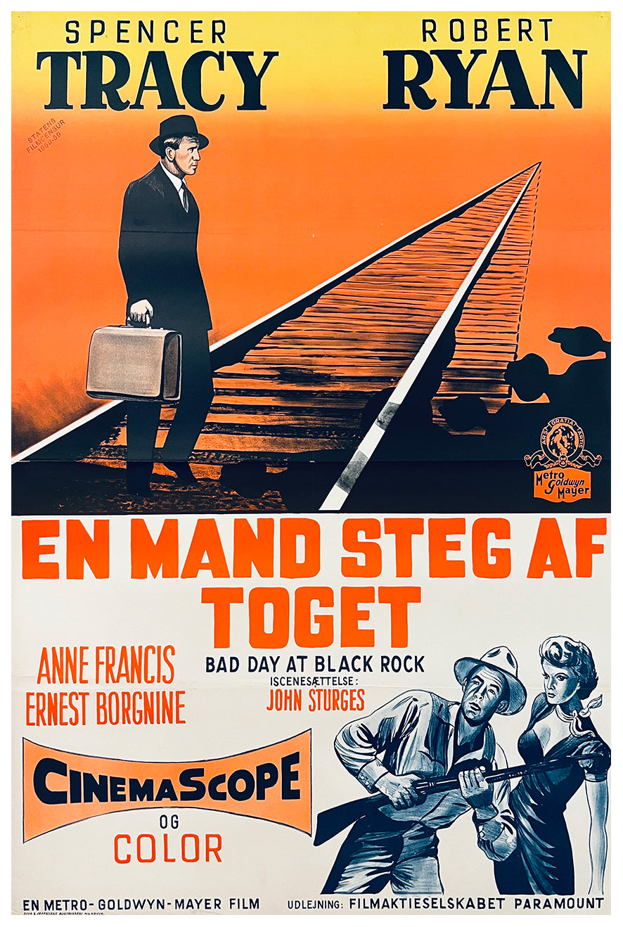 Bad Day at Black Rock 1955 - Denmark - v1 - Classic Movie Poster