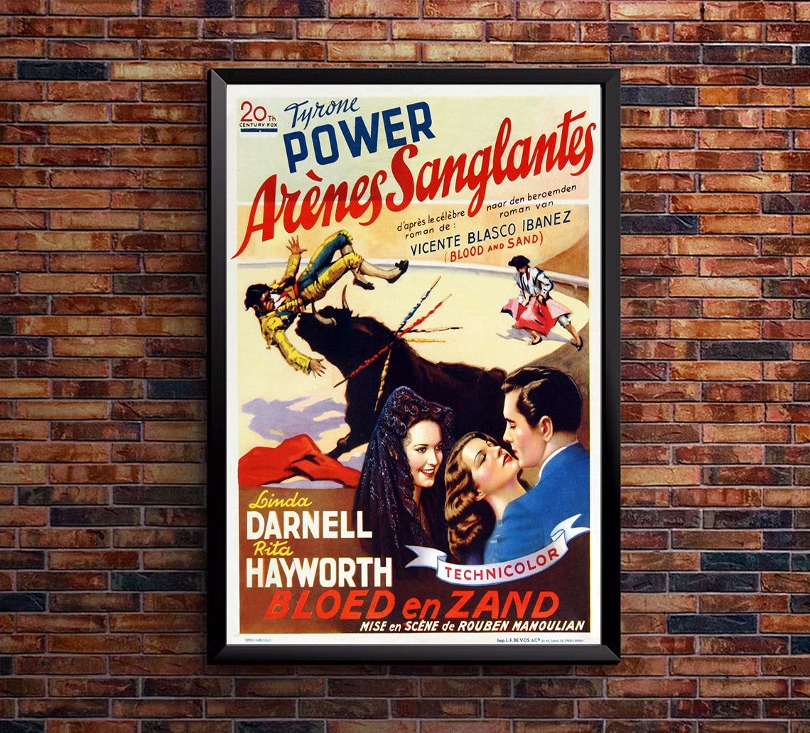 Blood and Sand 1941 - Rita Hayworth - Belgium - Classic Movie Poster
