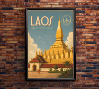 Laos - Tourism - v1 - Vintage Travel Poster