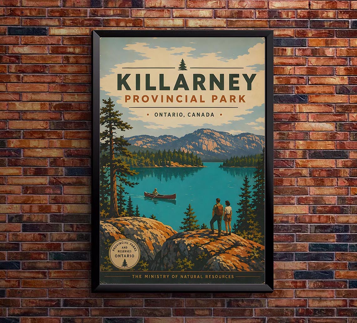 Canada - Killarney Provincial Park - Vintage Tourism Travel Poster