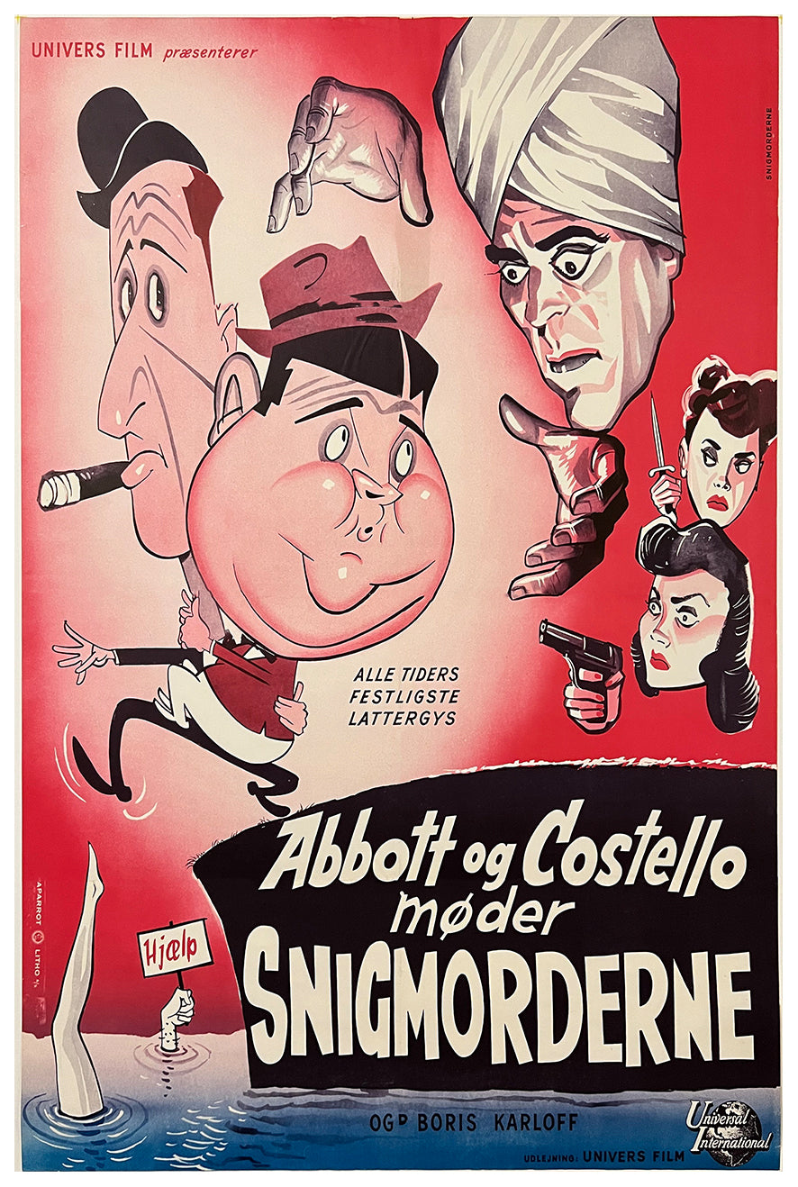 Abbott and Costello Meet the Killer 1949 - Denmark - v1 - Classic Movie Poster