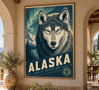 Alaska - Wolf Country - Vintage Tourism Travel Poster