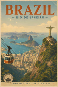 Brazil - Rio de Janeiro - Vintage Tourism Travel Poster