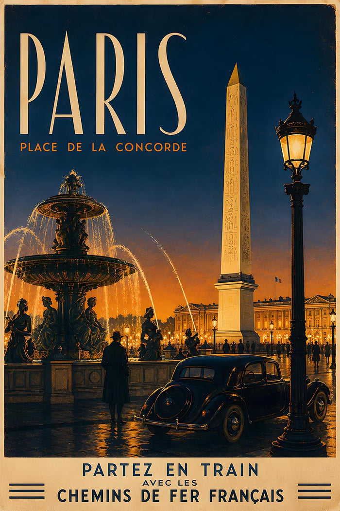 France - Paris - Vintage Tourism Travel Poster