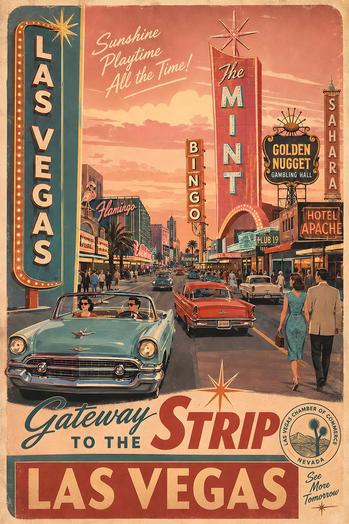 Nevada - Las Vegas - Vintage Tourism Travel Poster