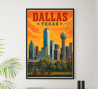 Texas - Dallas - Vintage Tourism Travel Poster