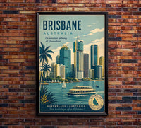 Australia - Brisbane 1 - Vintage Tourism Travel Poster