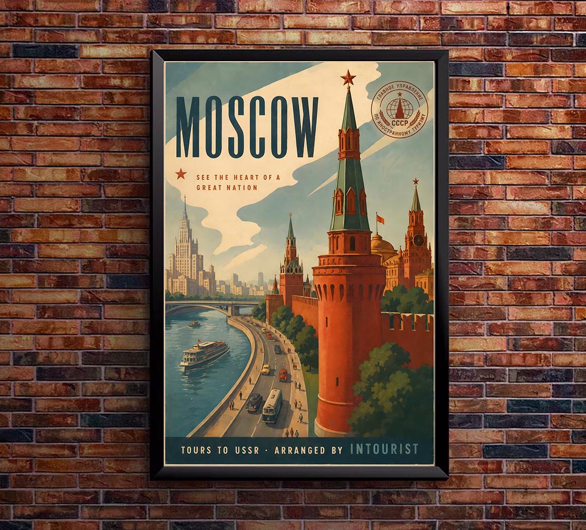 Russia - Moscow - Vintage Tourism Travel Poster