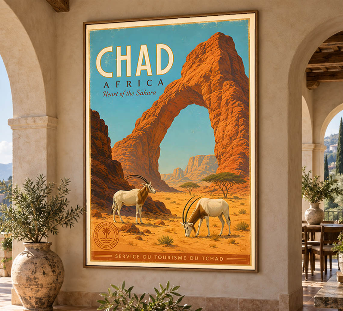 Chad - Tourism - v1 - Vintage Travel Poster