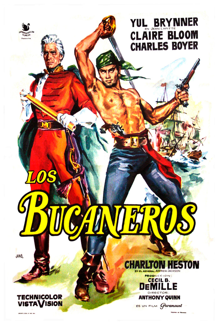 The Buccaneer 1958 - Spain - v1 - Classsic Movie Poster