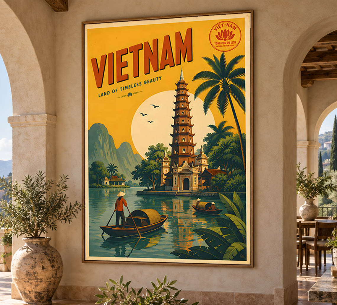 Vietnam - Tourism - v1 - Vintage Travel Poster