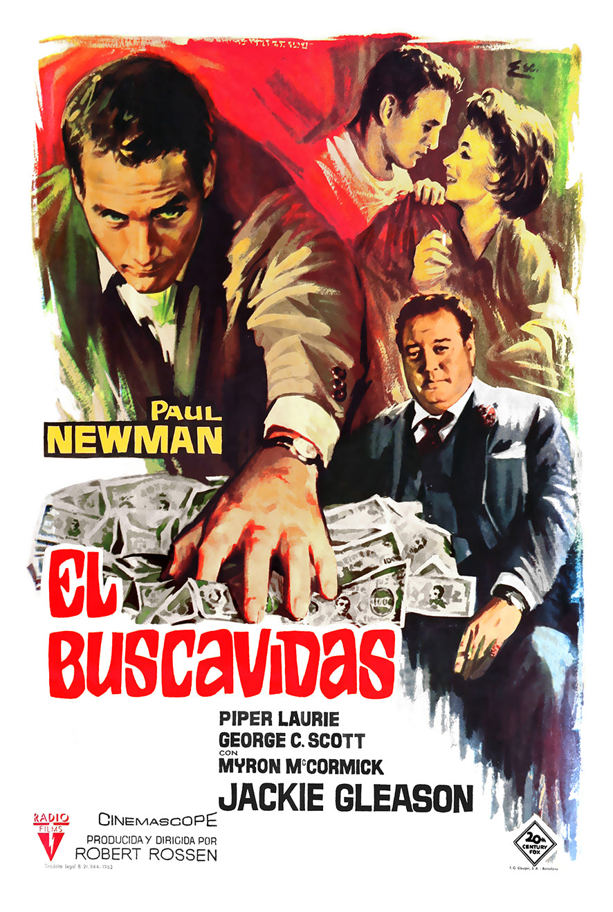 The Hustler 1961 - Paul Newman - Spain - Classic Movie Poster