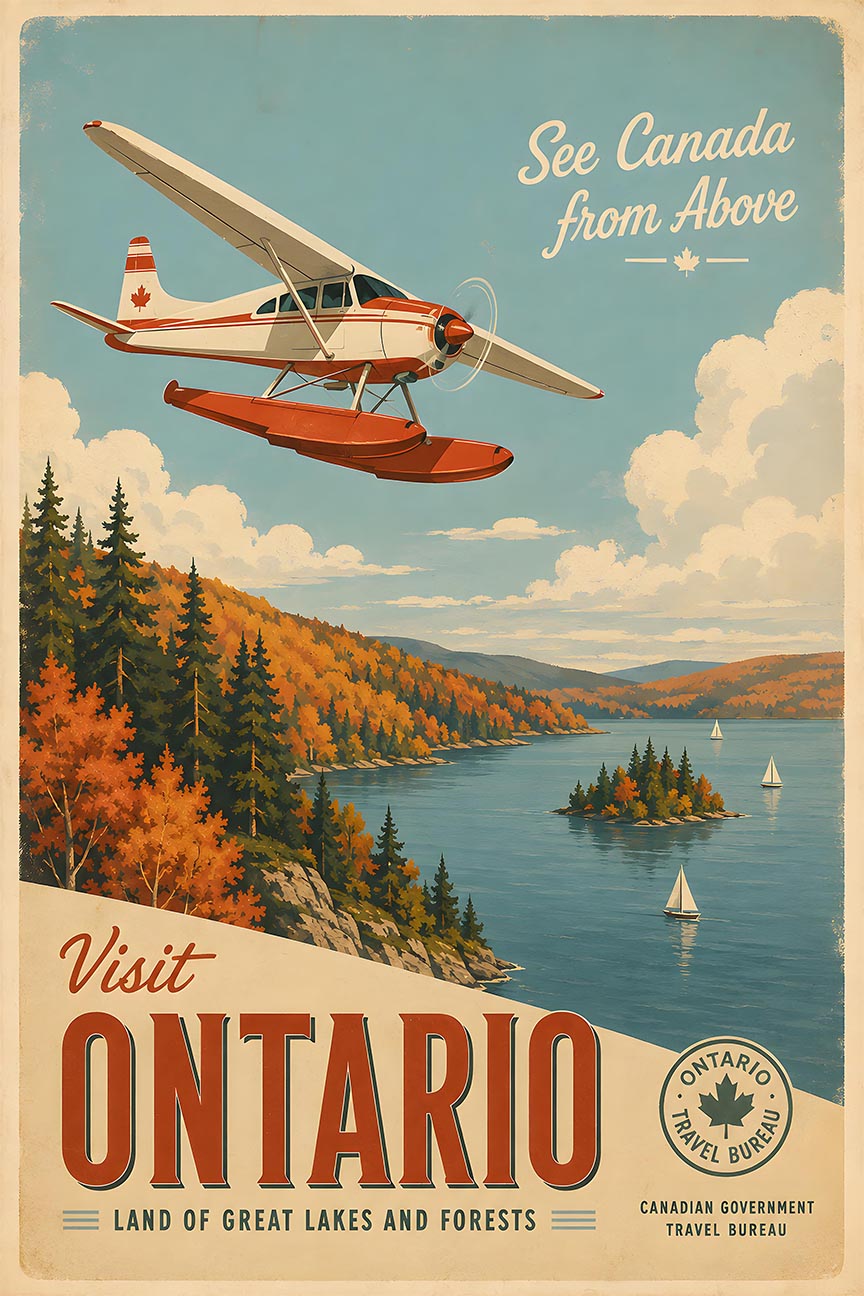 Canada - Visit To Ontario - Vintage Tourism Travel Poster