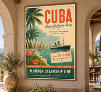 Cuba - Munson Steamship Line - New York - Vintage Tourism Travel Poster