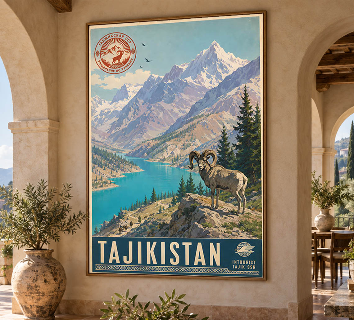 Tajikistan - Tourism - v1 - Vintage Travel Poster